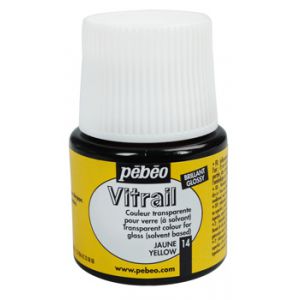 Farba witrażowa do szkła Pebeo Vitrail 45ml, Żółta/14 Yellow transparentna